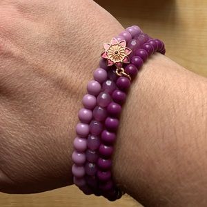 AVON Flower Stretch set of 3 Bracelets in Purple